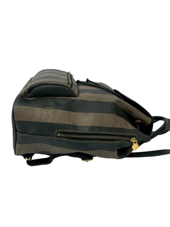 Fendi Vintage Pecan FF Pattern Leather Sac Backpack Black Brown main image 9